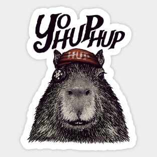 Capyrate - YoHupHup Pirate Capybara Yo Ho Ho Yohoho | Capy Yuzu | Pet Mat Bandata Sticker